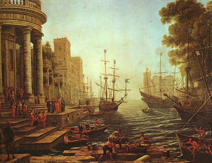 Claude Lorrain Seaport : The Embarkation of St.Ursula Sweden oil painting art